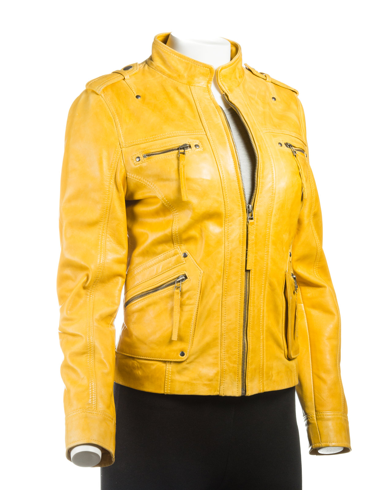 yellow fitted jacket
