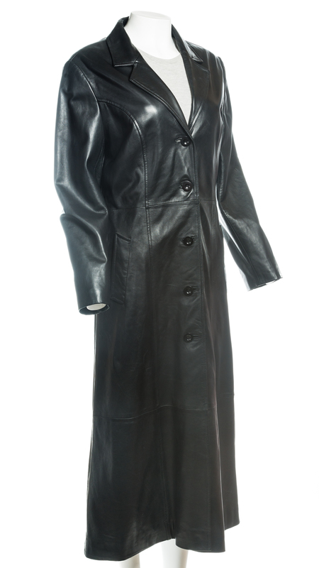 leather full length coat