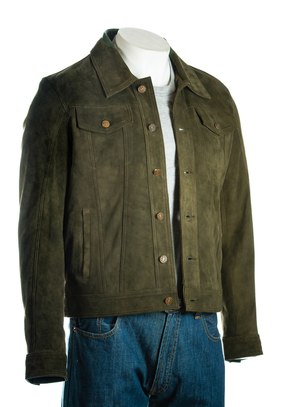 mens olive suede jacket