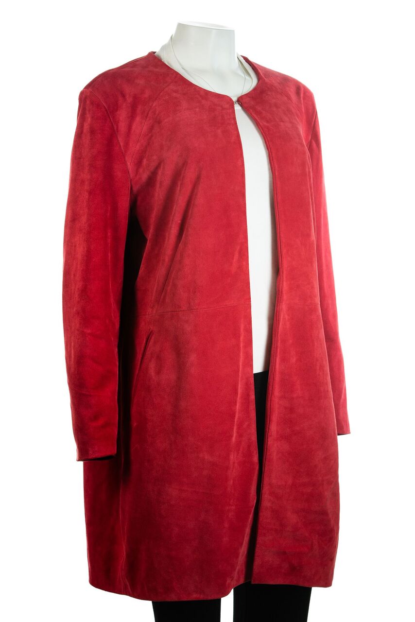red three quarter length coat