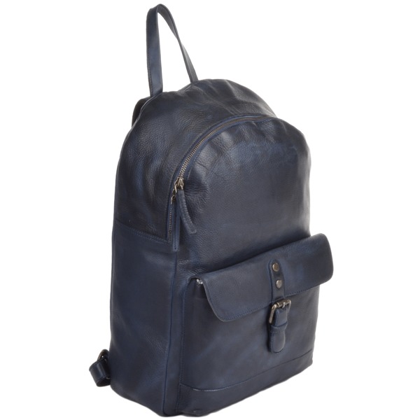 Square ashwood unisex leather vintage wash backpack navy 1331 p1222 5248 image