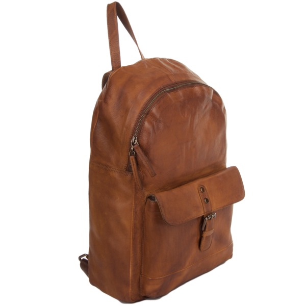 Square ashwood unisex leather vintage wash backpack rust 1331 p1223 5253 image