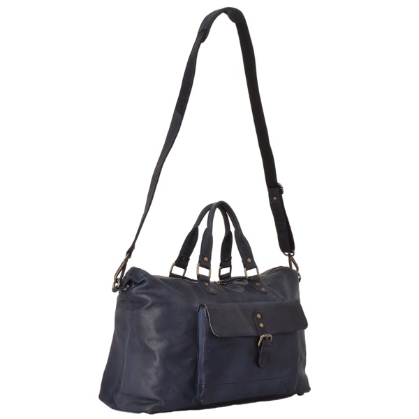 Square ashwood large leather vintage wash travel bag navy 1337 p1314 5729 image