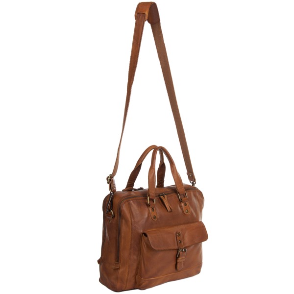 Square ashwood medium leather vintage wash two section work bag rust 1334 p1227 5273 image