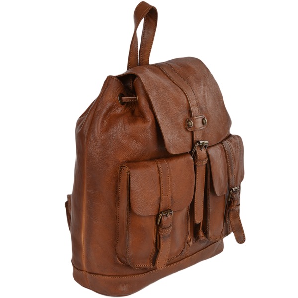 Square ashwood vintage wash leather rucksack rust 7990 p610 2475 image