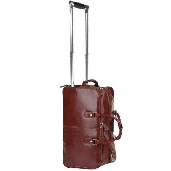 Square ashwood luggage vegetable tanned leather weekend travel holdall cognac vt 76660 p627 2558 image