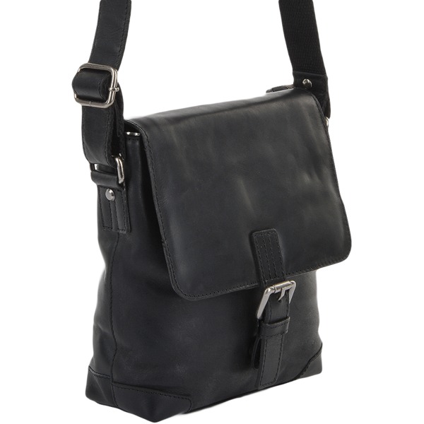 Square ashwood mens 3 pocket luxury small leather flight bag black jack p659 2688 image