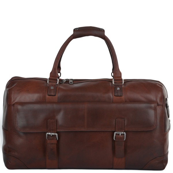 Square ashwood mens leather travel bag tan francis p619 2502 image