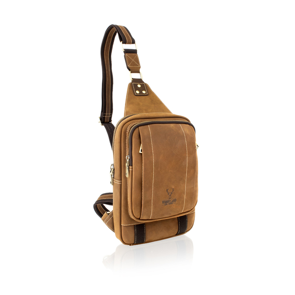 Square brown genuine leather small travel bag brspk8531r1 2