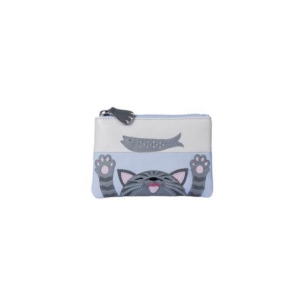 Square mala cat and fish purse