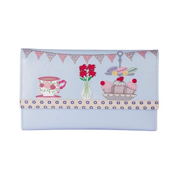 Square mala time for tea trifold purse 2