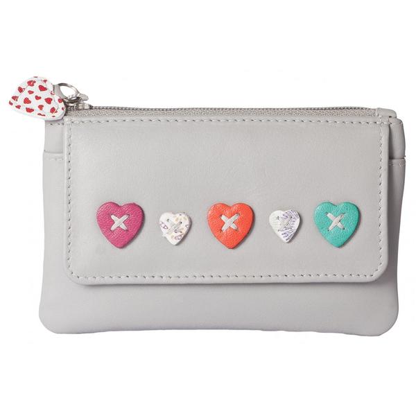 Square mala grey heart purse