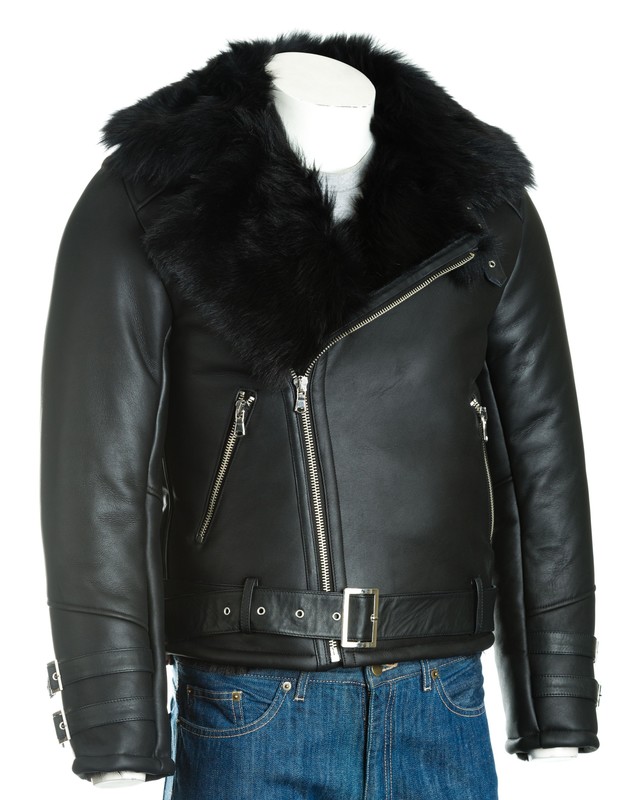 sheepskin biker jacket