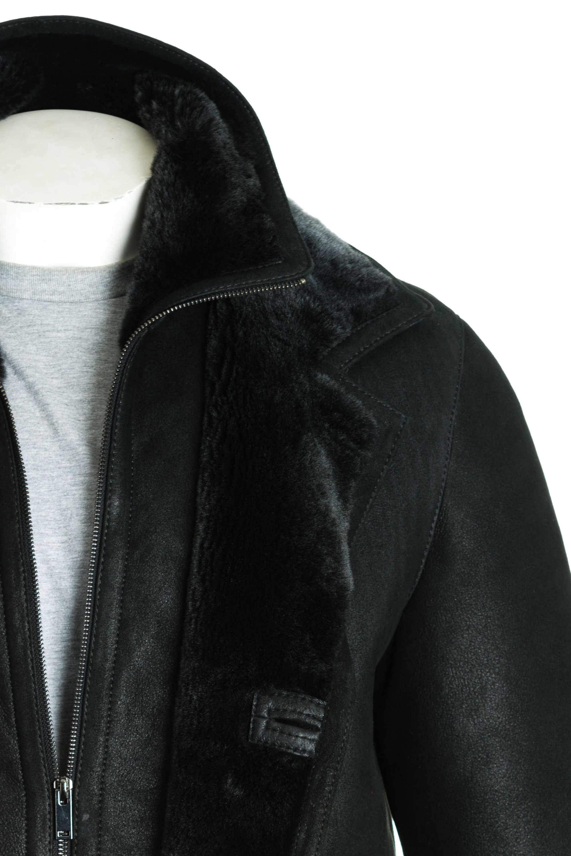 black suede shearling jacket