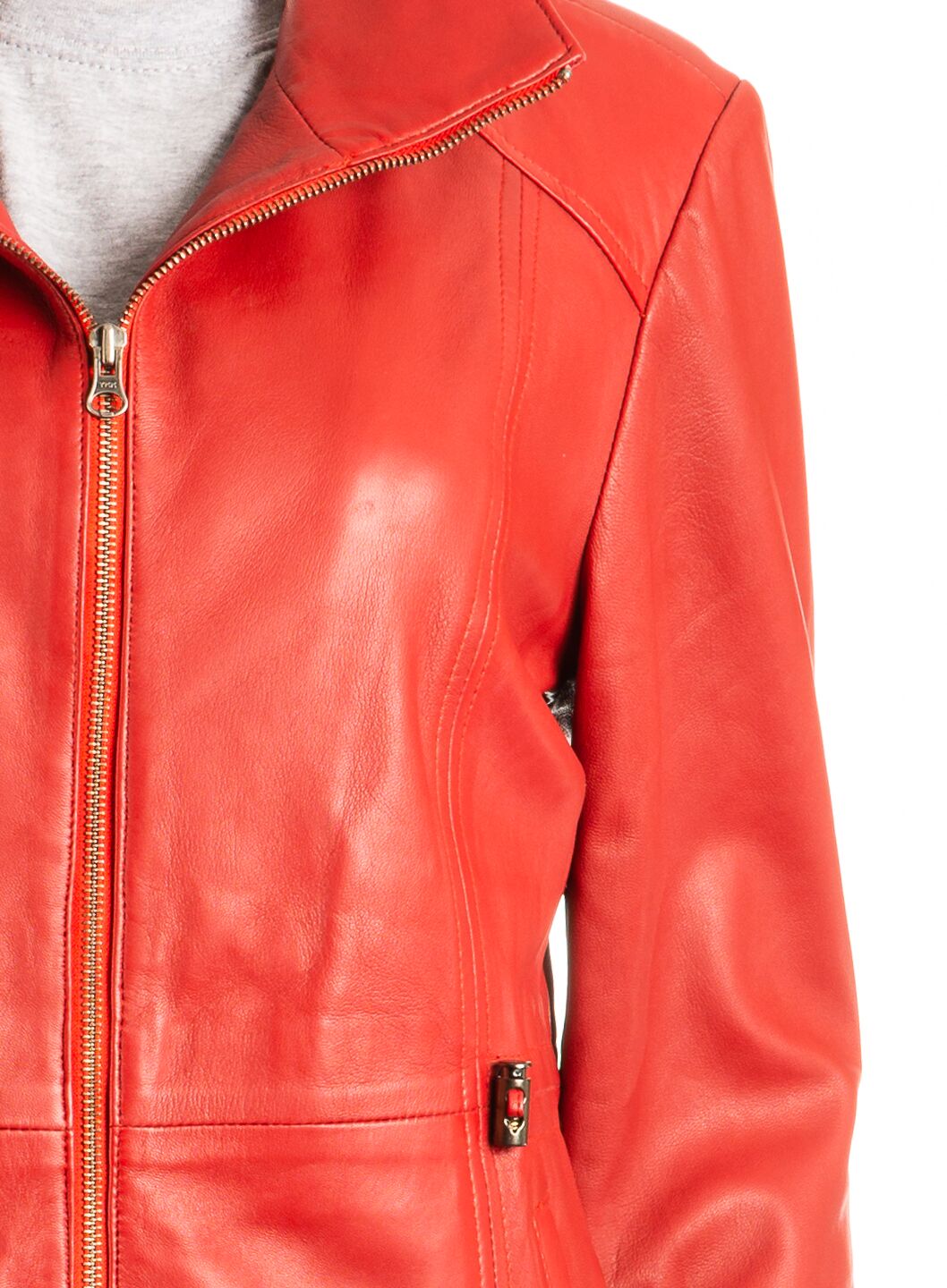 plus size red leather jacket