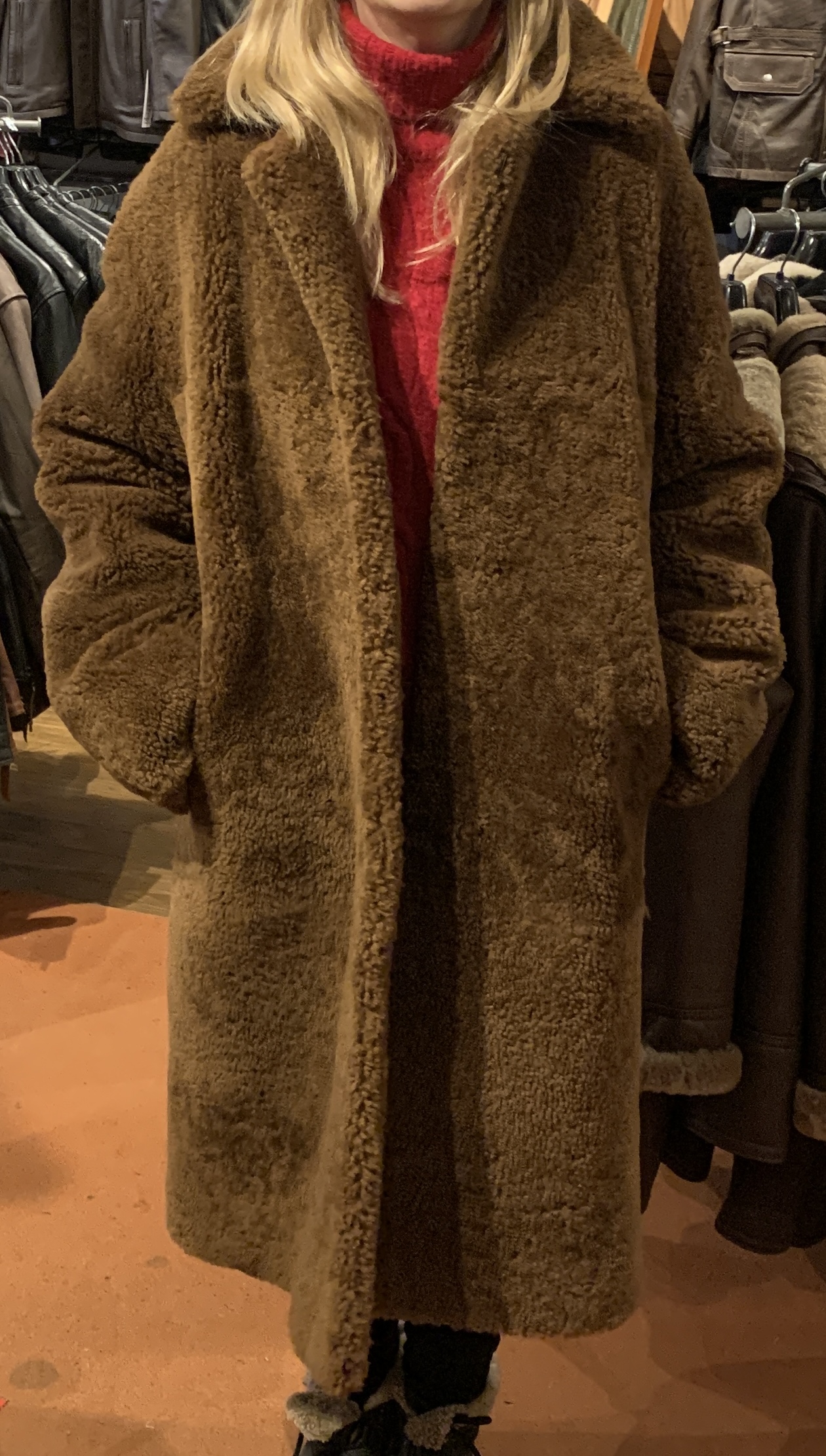 Sheepskin teddy coat clearance