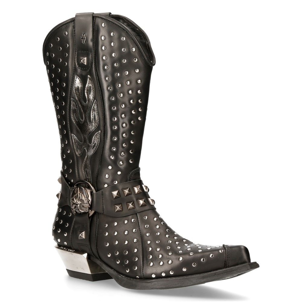 black studded western boots
