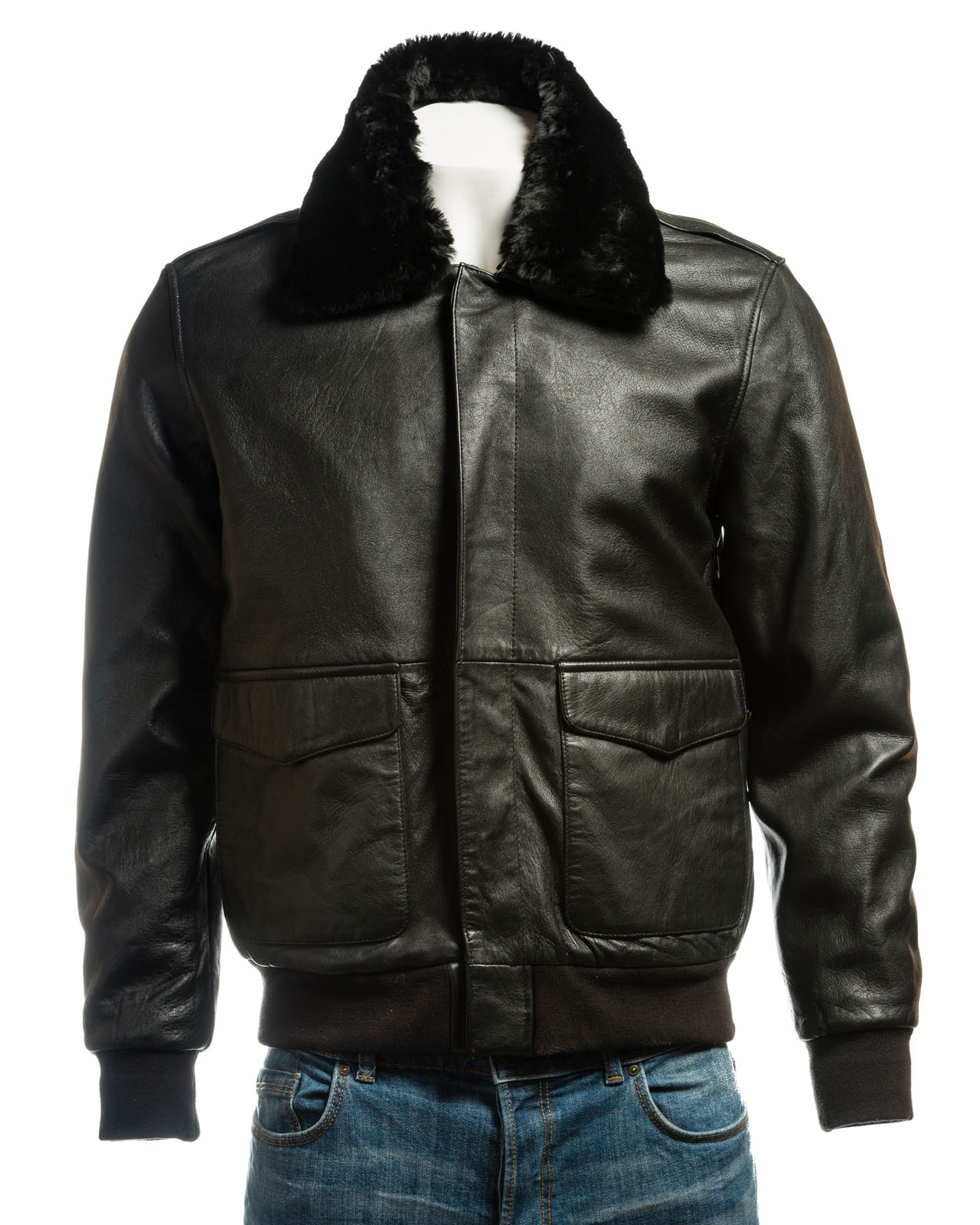 Men's Black Aviator Pilot Flight A2 Style Leather Jacket ... (1280 x 1600 Pixel)